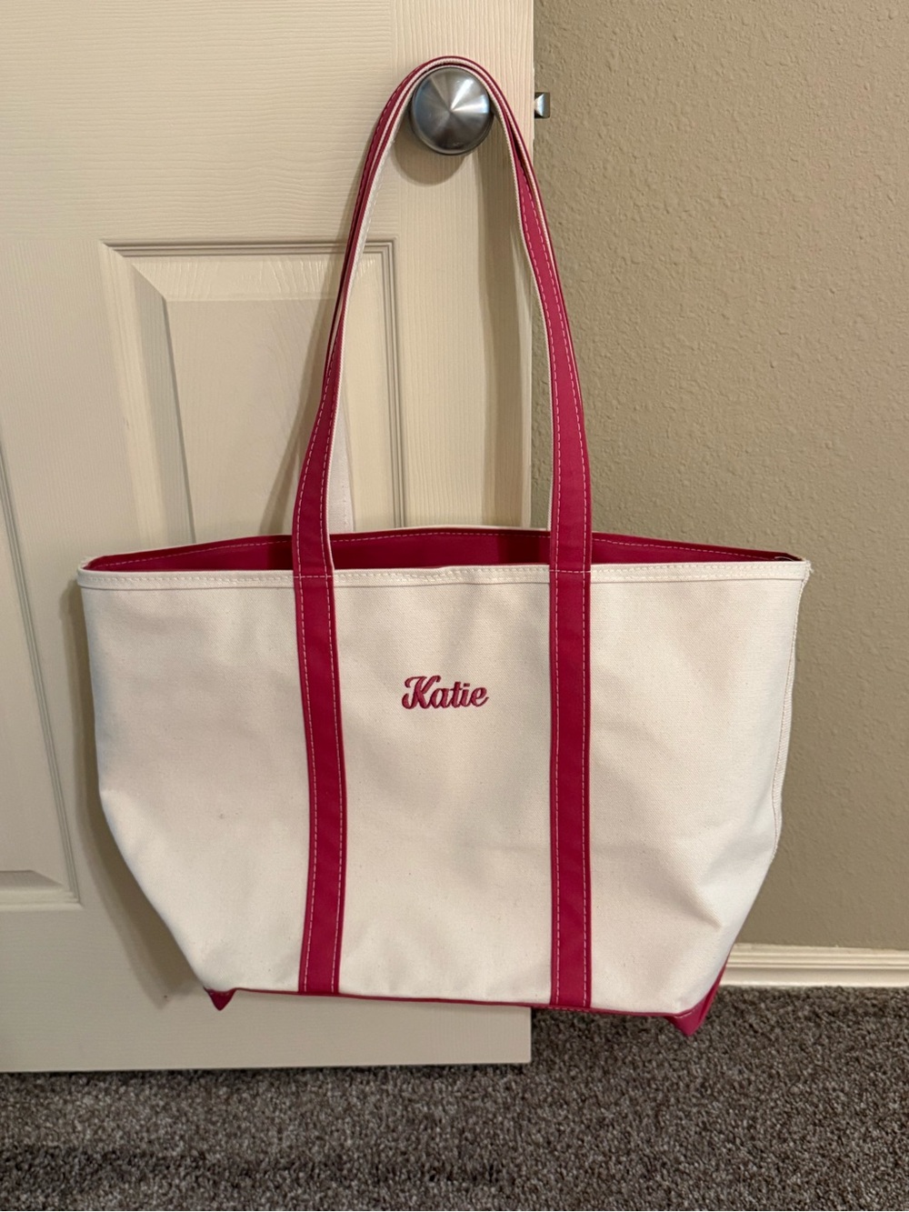 L.L. Bean Large Pink Boat & Tote